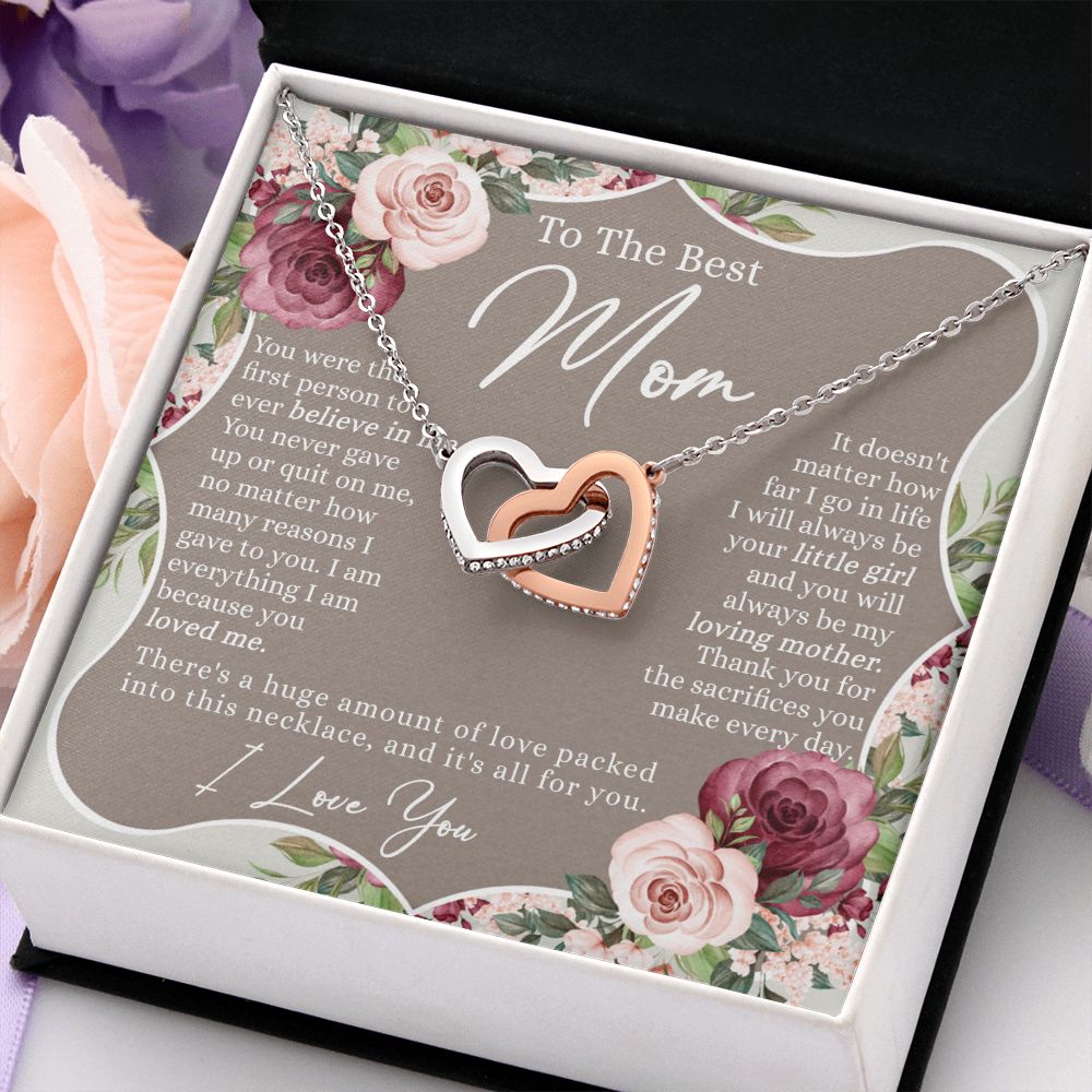 Sentimental Gifts For Mom, Necklace for Mother Thank You Gift for Mom, Mothers Day Gift for Mom Mother, Mom Gift Idea, To My Mom Necklace Mothers Day Gift From Daughter Son Interlocking Hearts Necklace