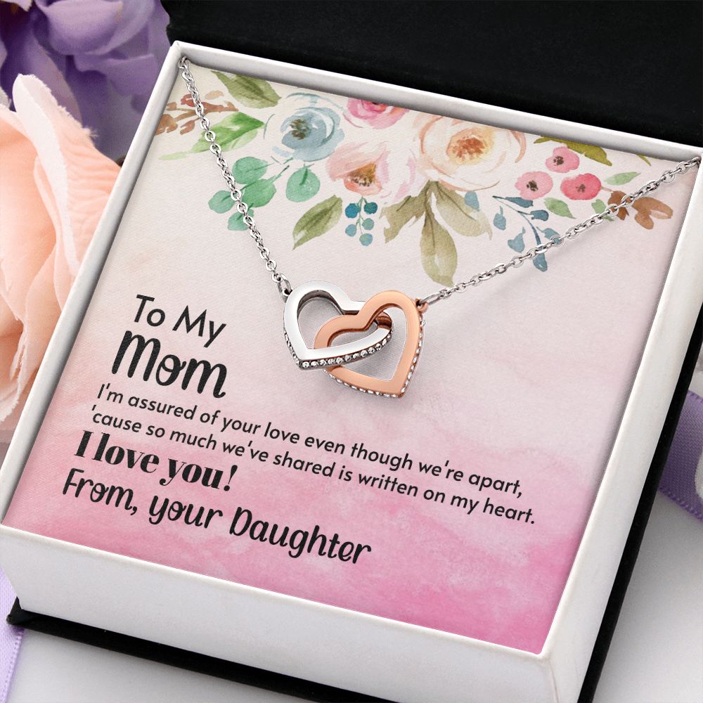 To My Mom Necklace, Gift For Mom, Mother's Day Gift from Daughter, Mom Jewelry Gift for Mothers Day, Birthday Gift for Mother, Moms Gift from Daughter Son, Necklace for Mom Mother 21 Interlocking Hearts Necklace