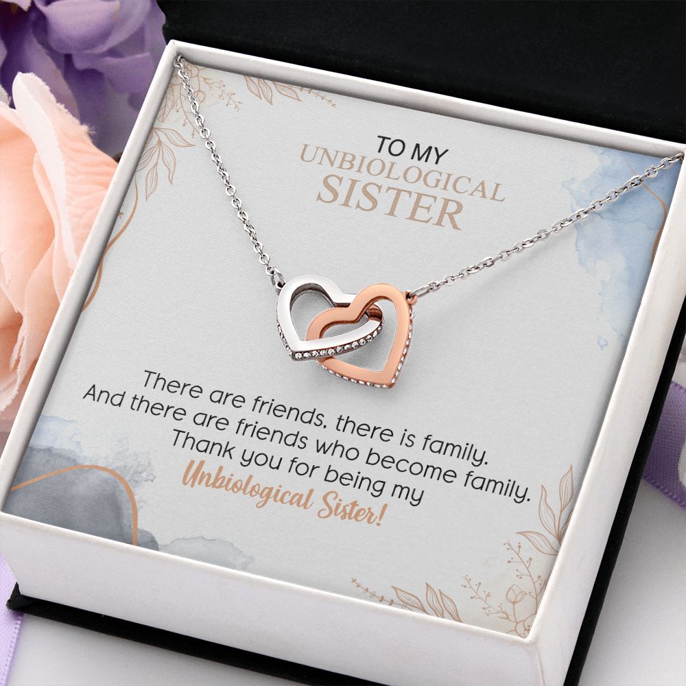 Best Friend Necklace For Unbiological Sister Soul Sister Gift Bestie Birthday Interlocking Hearts Necklace