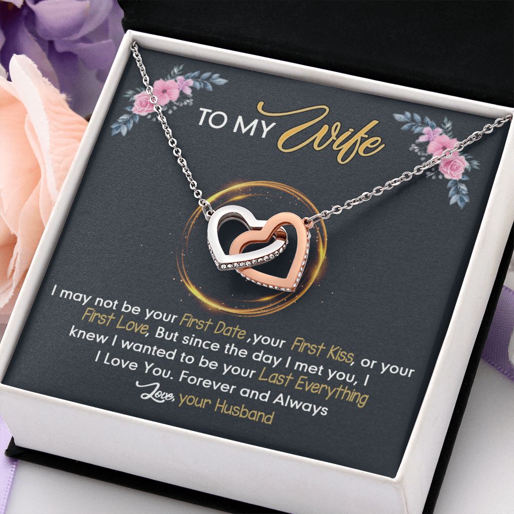 Birthday Gifts For Wife, Necklace Gifts For Wife From Husband, To My Wife Jewelry For Women , To My Wife Necklace  from Husband Wedding Anniversary Present For Wife, Beautiful Wife Jewelry Christmas24 Interlocking Hearts Necklace