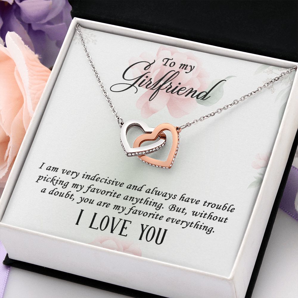 To My Girlfriend Necklace from Boyfriend To My Future Wife Necklace Jewelry For Girlfriend Gift For Girlfriend Gift for Her Romantic Birthday Valentines Day Gift For Girlfriend Gifts Necklaces Interlocking Hearts Necklace