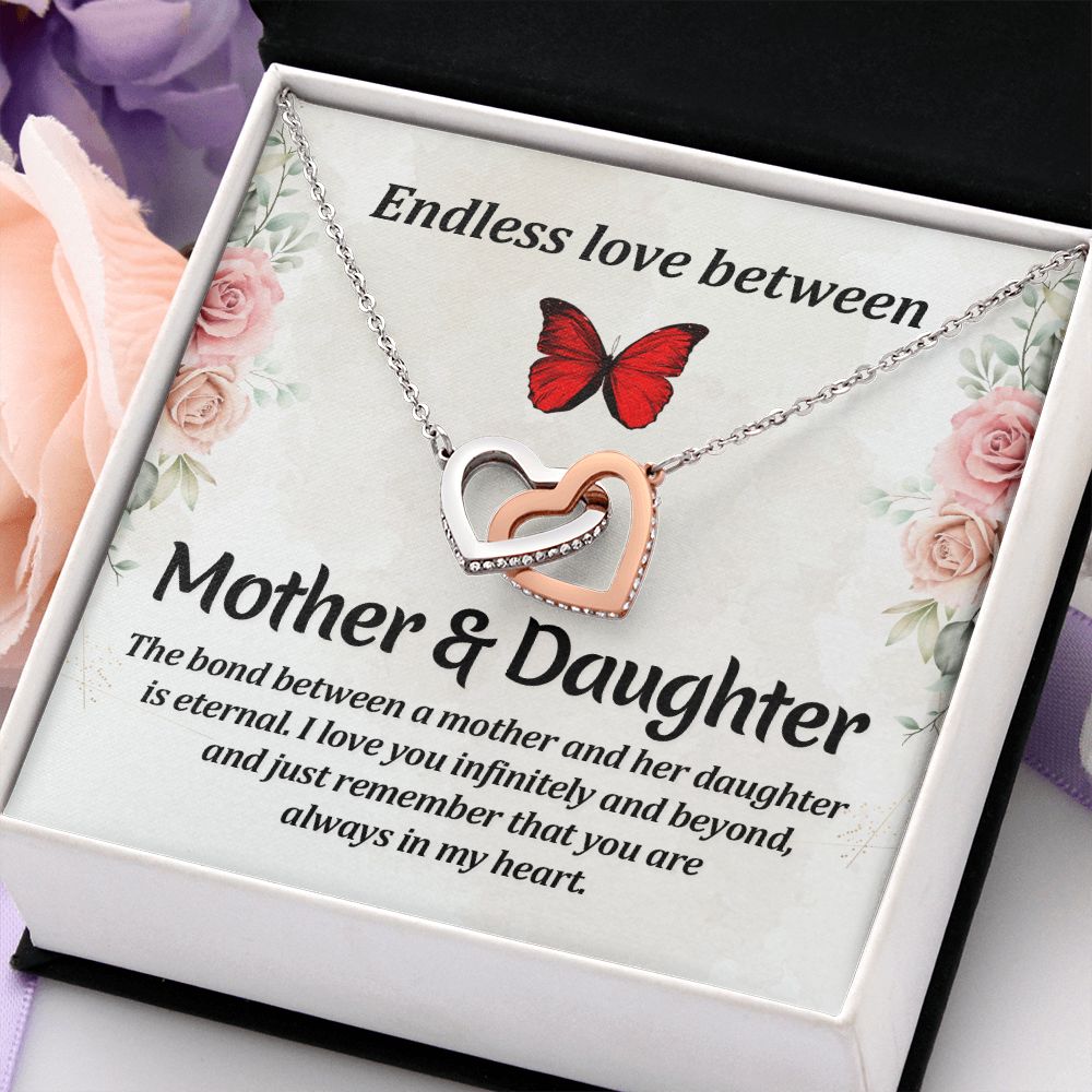 To My Mom Necklace, Gift For Mom, Mother's Day Gift from Daughter, Mom Jewelry Gift for Mothers Day, Birthday Gift for Mother, Moms Gift from Daughter Son, Necklace for Mom Mother 11 Interlocking Hearts Necklace