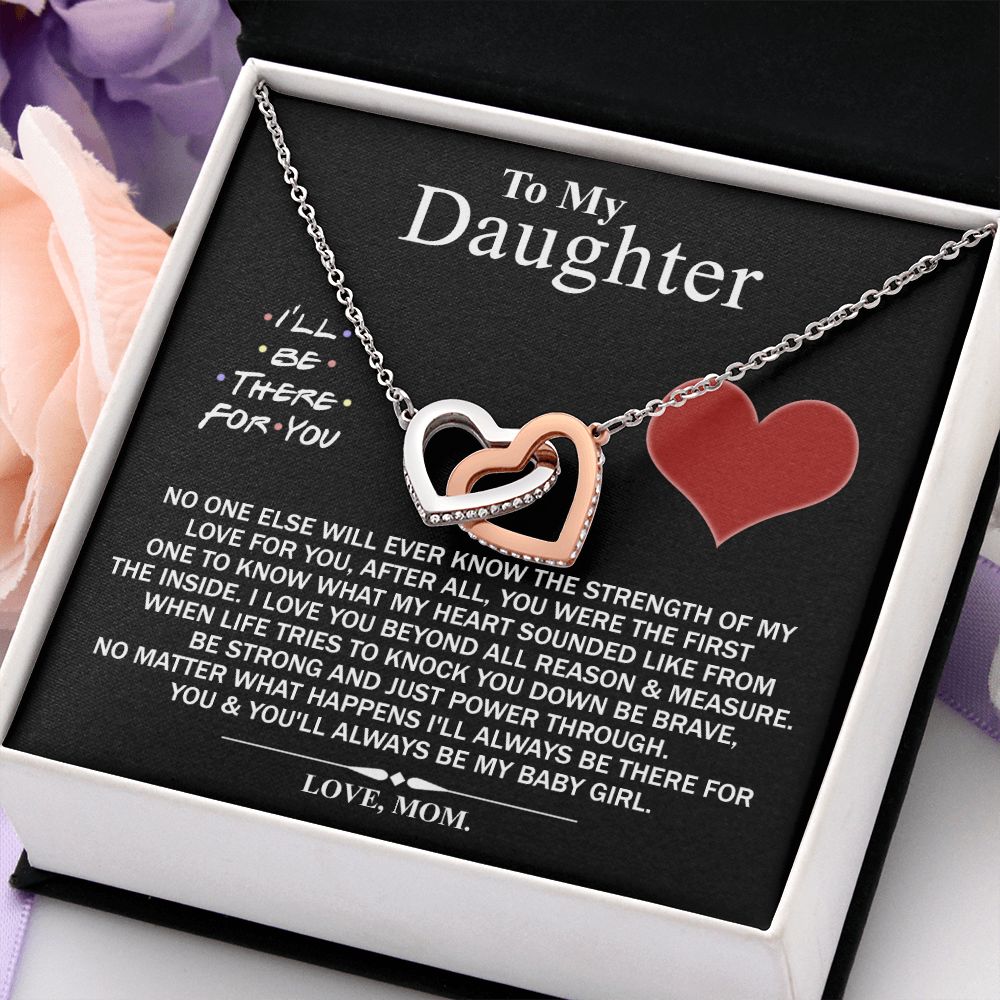 Mother Daughter Gift Ideas, To My Daughter Gift Necklace from Mom, Jewelry Pendant Present for Daughter, Birthday Christmas Gift Graduation Gifts for Daughters, Mother and Daughter Necklace 2138 Interlocking Hearts Necklace