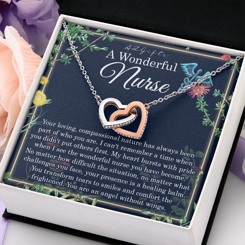 A Wonderful Nurse Interlocking Hearts Necklace