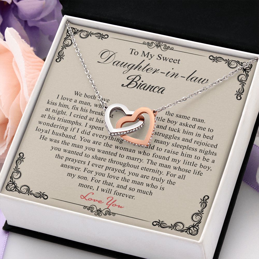 Daughter In Law Gifts Ideas, Daughter In Law Necklace, Gifts For Future Daughter In Law, Daughter In Law Birthday Gifts, Daughter-in-law Gifts From Mother In Law, Birthday Gifts For Daughter4 Interlocking Hearts Necklace