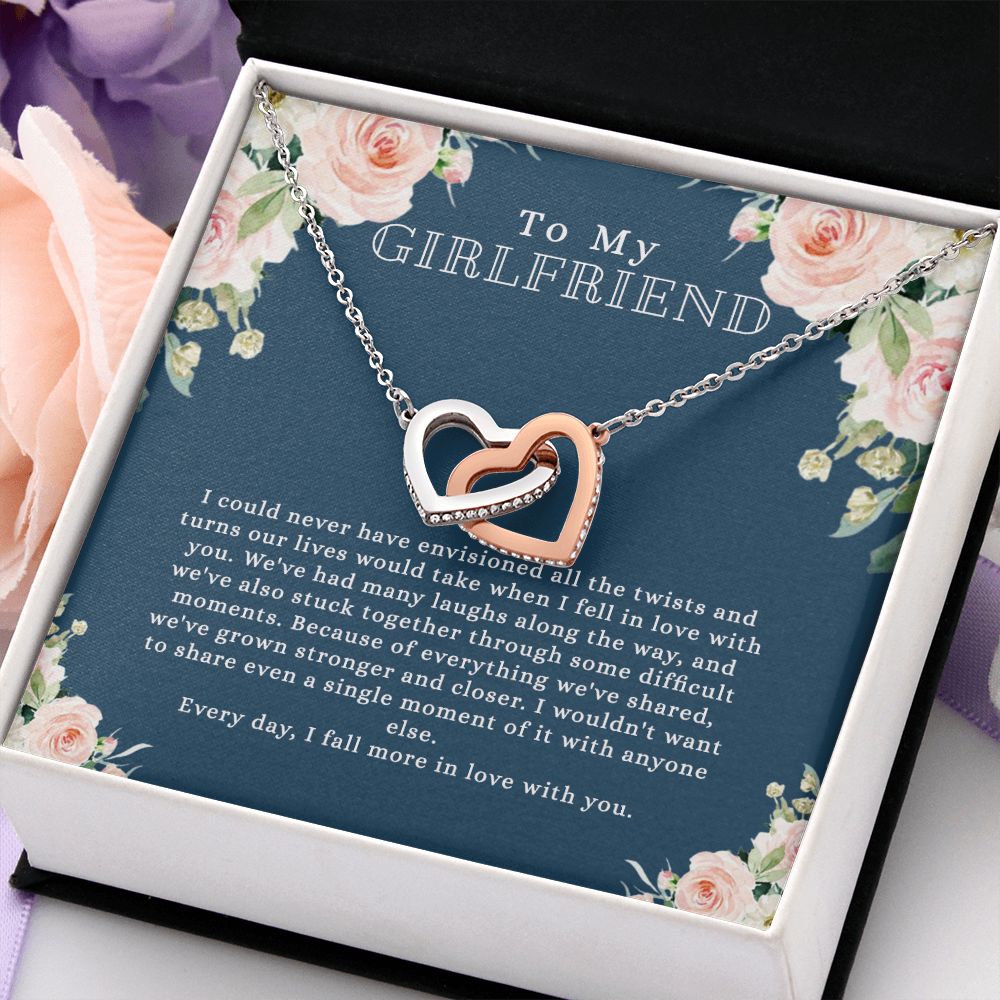 To My Girlfriend Necklace from Boyfriend, Personalized Necklace for Women, Luxury Necklace for Girlfriend, Wedding Anniversary Present For Her, Girlfriend Gift Jewelry Christmas Birthday Gift
