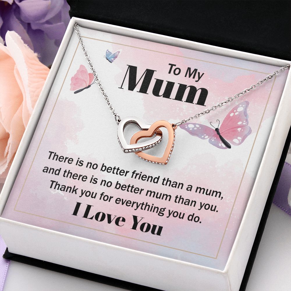 Mom Necklace Gifts for Mom from Daughter to Mom Gifts for Mothers Day from Daughter, To My Mom Necklace from Daughter to Mom Birthday Gifts Necklace with Message Card and Gift Box19 Interlocking Hearts Necklace