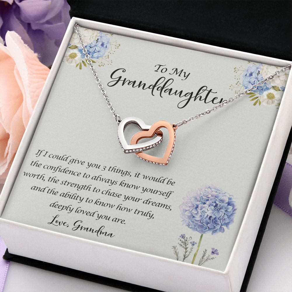 Gifts For Graduate Congrats Senior Gifts from Grandma to Granddaughter Necklace Interlocking Hearts Necklace