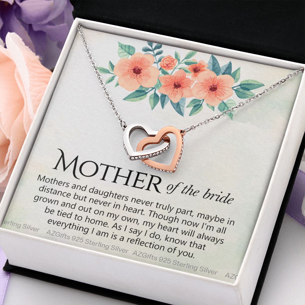 Mother Of The Bride Gift, Mother Of The Bride, Mother Of The Bride Gifts, Gift For Mother Of The Bride, Mother Of Bride Jewelry2 Interlocking Hearts Necklace
