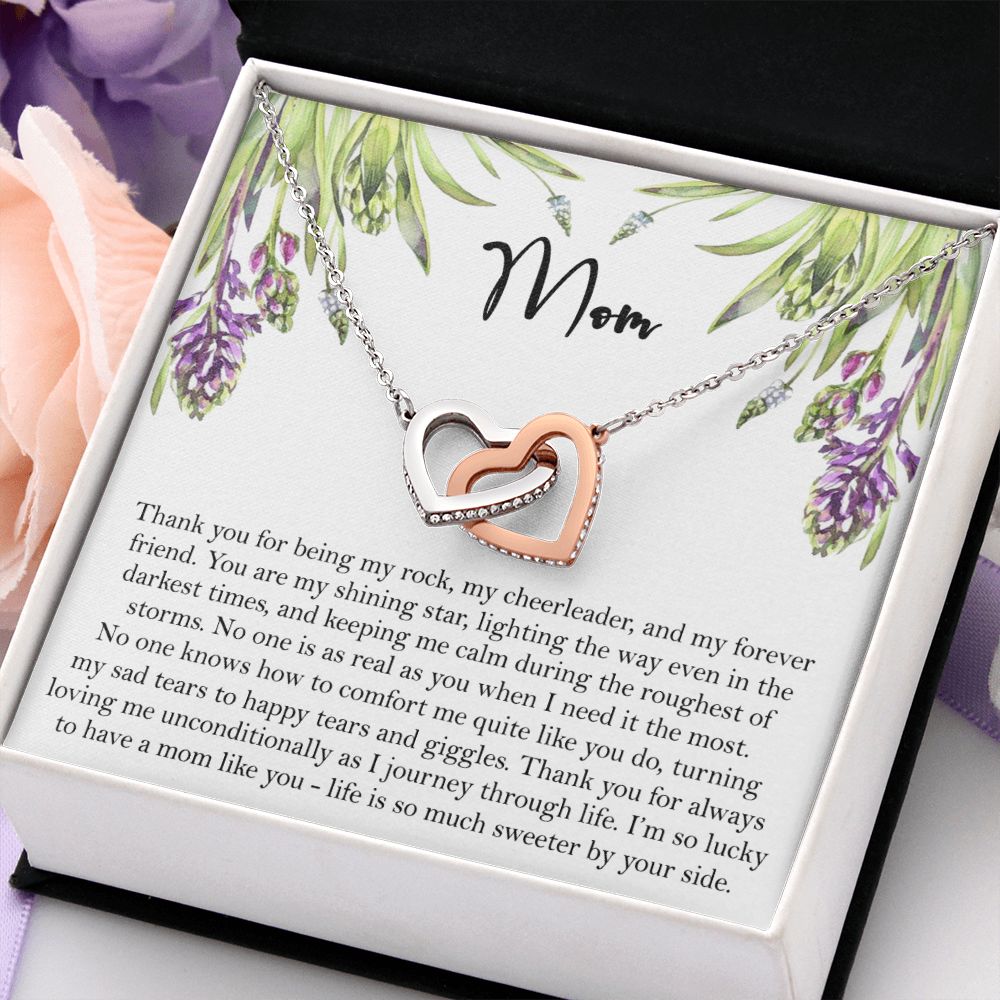 To My Mom Necklace, Gift For Mom, Mother's Day Gift from Daughter, Mom Jewelry Gift for Mothers Day, Birthday Gift for Mother, Moms Gift from Daughter Son, Necklace for Mom Mother 6 Interlocking Hearts Necklace