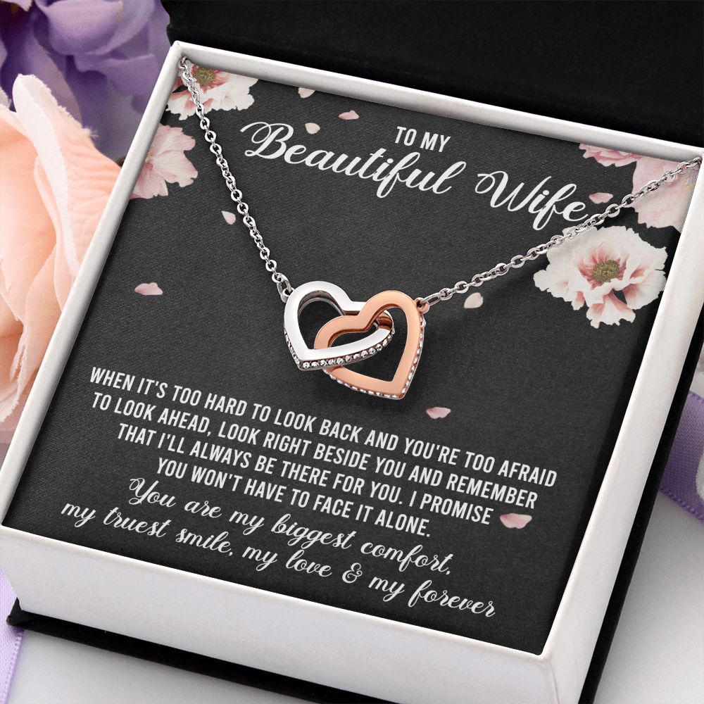 To My Beautiful Wife Necklace, Wedding Anniversary Jewelry For Women, Necklace For Wife from Husband, Gifts For Wife Birthday Gifts Necklace, Jewelry With Message Card In A Gift Box
