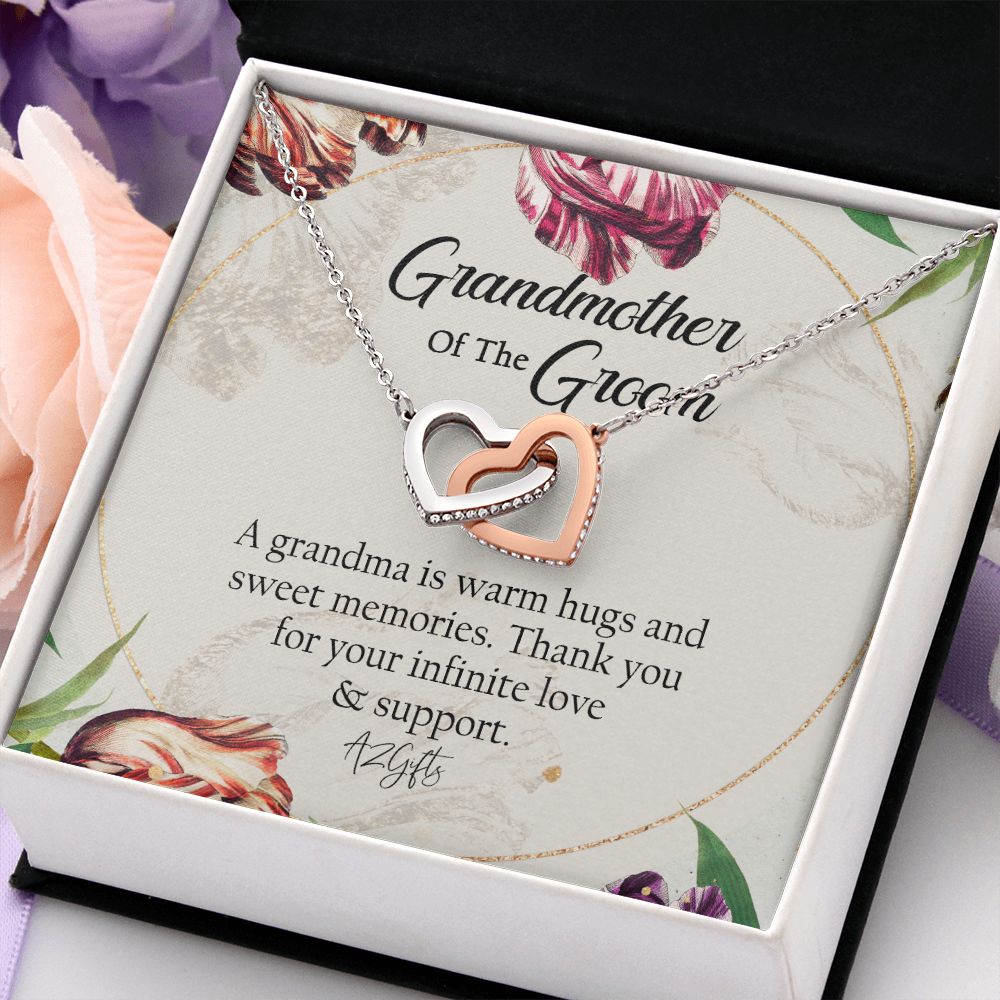 To My Grandmother Necklace, Gift for Grandmother Necklace, Mothers Day Gift For Grandma Nana, Grandma Jewelry From Grandchildren GrandKids , Jewelry Box Gift For Grandma Grandmother1 Interlocking Hearts Necklace