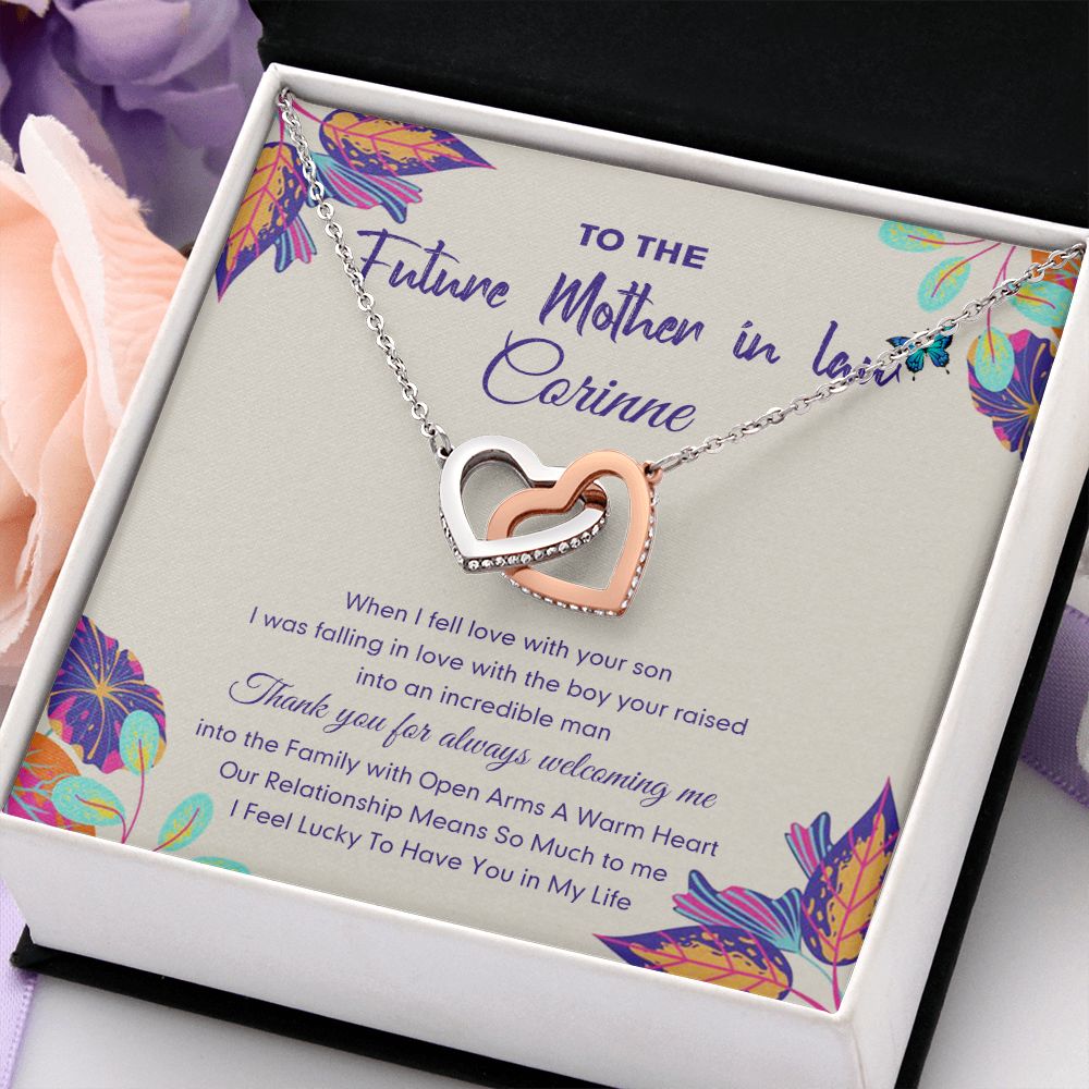 Mother in Law Necklace, Jewelry for Women, Future Mother in Law Gifts from Daughter in Law, Mother of Bride Gifts For Mother in Law, Birthday Gifts For Mother In Law From Daughter In Law16 Interlocking Hearts Necklace