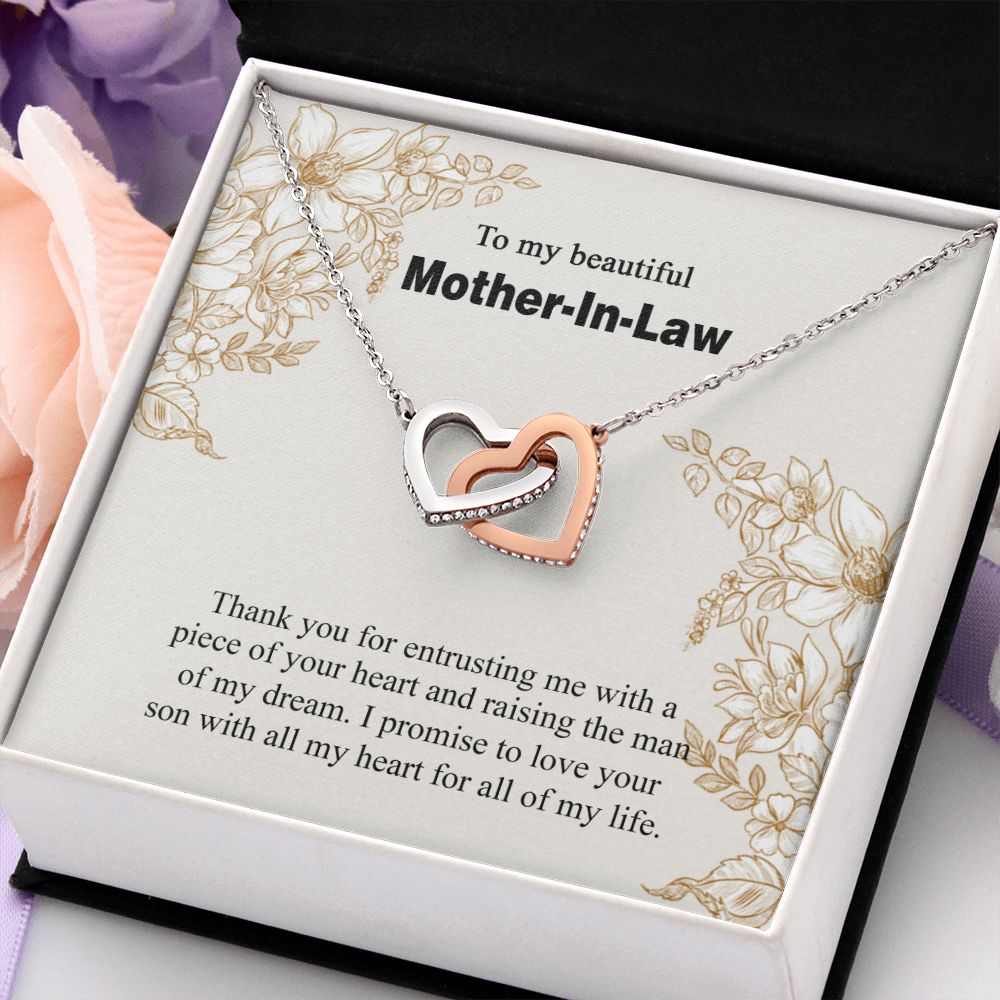 Mother in Law Necklace, Jewelry for Women, Future Mother in Law Gifts from Daughter in Law, Mother of Bride Gifts For Mother in Law, Birthday Gifts For Mother In Law From Daughter In Law14 Interlocking Hearts Necklace