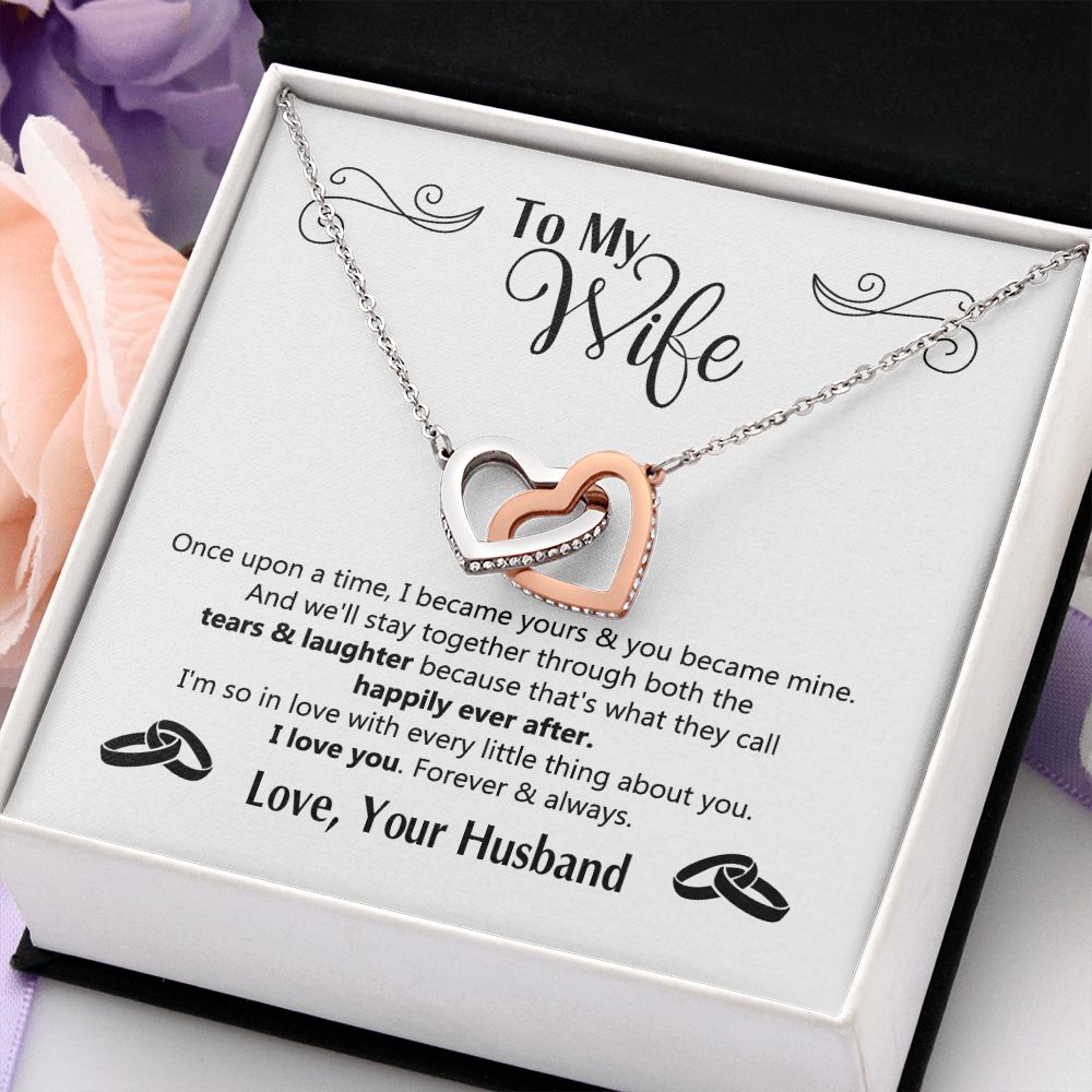 To My Wife Gift Necklace For Wife Anniversary For Wife Romantic Gifts For Her 175125613050 Interlocking Hearts Necklace
