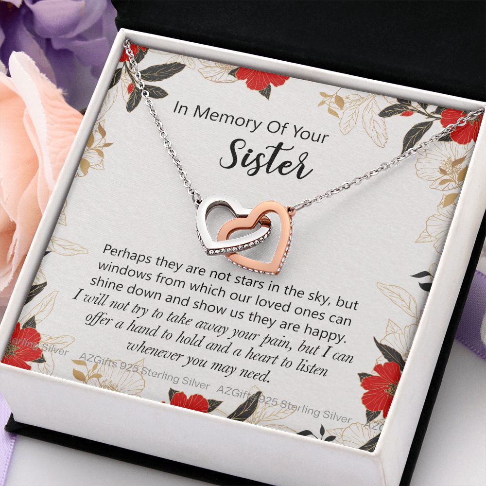 In Memory Of Your Sister Gift, Sympathy Loss Of Sister, Memorial Gift For Loss Of Sister , Sympathy Gift Loss Of A Sister, Loss Of A Sister Interlocking Hearts Necklace