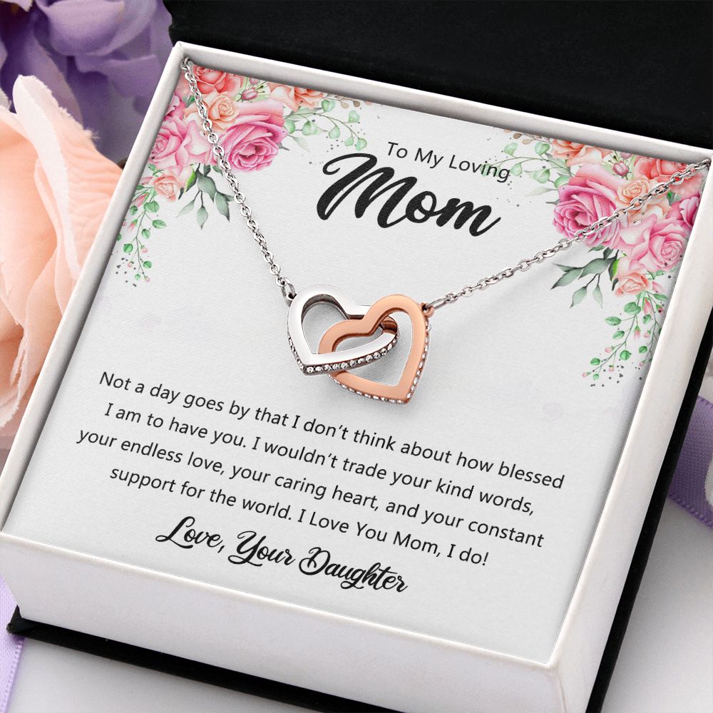 To My Mom Necklace, Gift For Mom, Mother's Day Gift from Daughter, Mom Jewelry Gift for Mothers Day, Birthday Gift for Mother, Moms Gift from Daughter Son, Necklace for Mom Mother 9 Interlocking Hearts Necklace