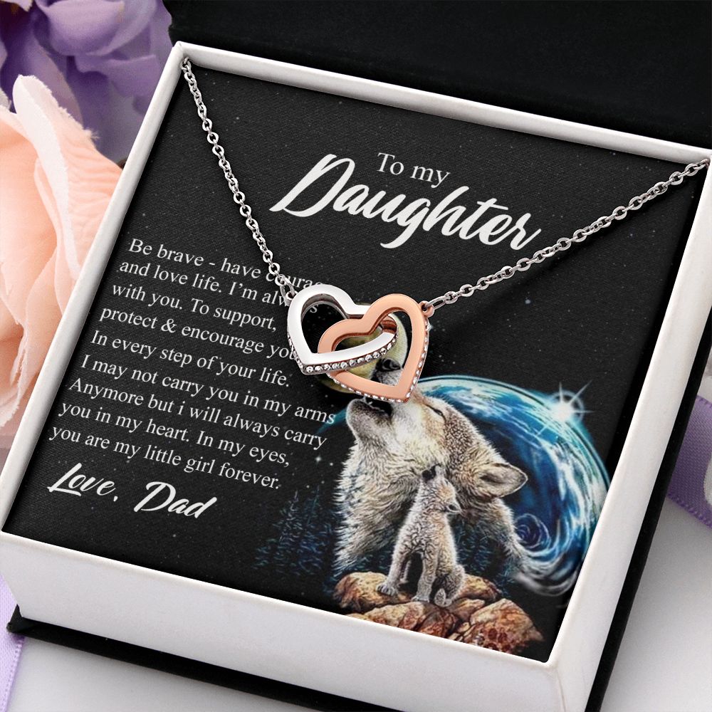 Mother Daughter Gift Ideas, To My Daughter Gift Necklace from Mom, Jewelry Pendant Present for Daughter, Birthday Christmas Gift Graduation Gifts for Daughters, Mother and Daughter Necklace 26 Interlocking Hearts Necklace