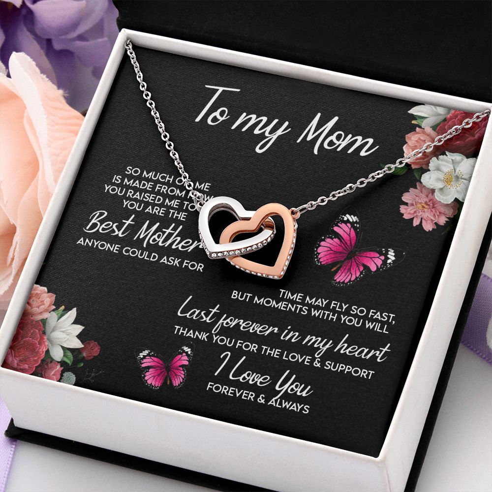 To My Mom Necklace, Gift For Mom, Mother's Day Gift from Daughter, Mom Jewelry Gift for Mothers Day, Birthday Gift for Mother, Moms Gift from Daughter Son, Necklace for Mom Mother 13 Interlocking Hearts Necklace