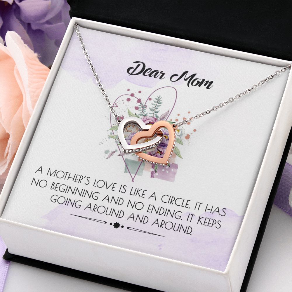 To My Mom Necklace Pendant Gift From Daughter Or Son Happy Mother's Day Gift For Mom Birthday, Anniversary Interlocking Hearts Necklace