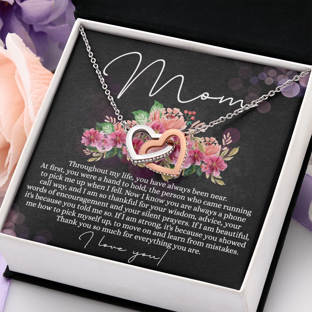 To My Mom Necklace, Mom Gifts, Mom Jewelry Box, Necklace for Mom, Gifts for Mom, Mother's Day Necklace Jewelry Gift For Mom, Birthday Gift For Mom, Thank you Mom Gift Interlocking Hearts Necklace