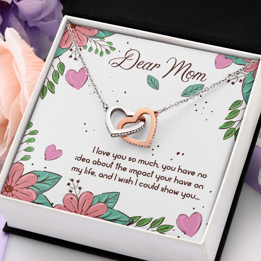 To My Dear Mom Necklace Pendant Gift From Daughter Or Son Necklace For To Mommy, Mother, Mother In Law Gift On Birthday, Anniversary Holiday Gift 30821 Interlocking Hearts Necklace