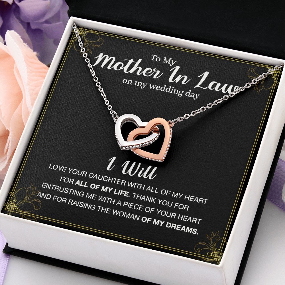 Mother Of The Bride Gift From Groom, Mother In Law Gift on Wedding Day from Groom, Gifts for Mother of the Bride, Future Mother-In-Law Interlocking Hearts Necklace