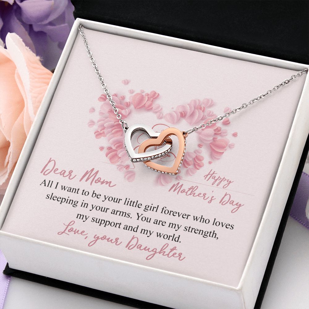 Mom Necklace Gifts for Mom from Daughter to Mom Gifts for Mothers Day from Daughter, To My Mom Necklace from Daughter to Mom Birthday Gifts Necklace with Message Card and Gift Box25 Interlocking Hearts Necklace