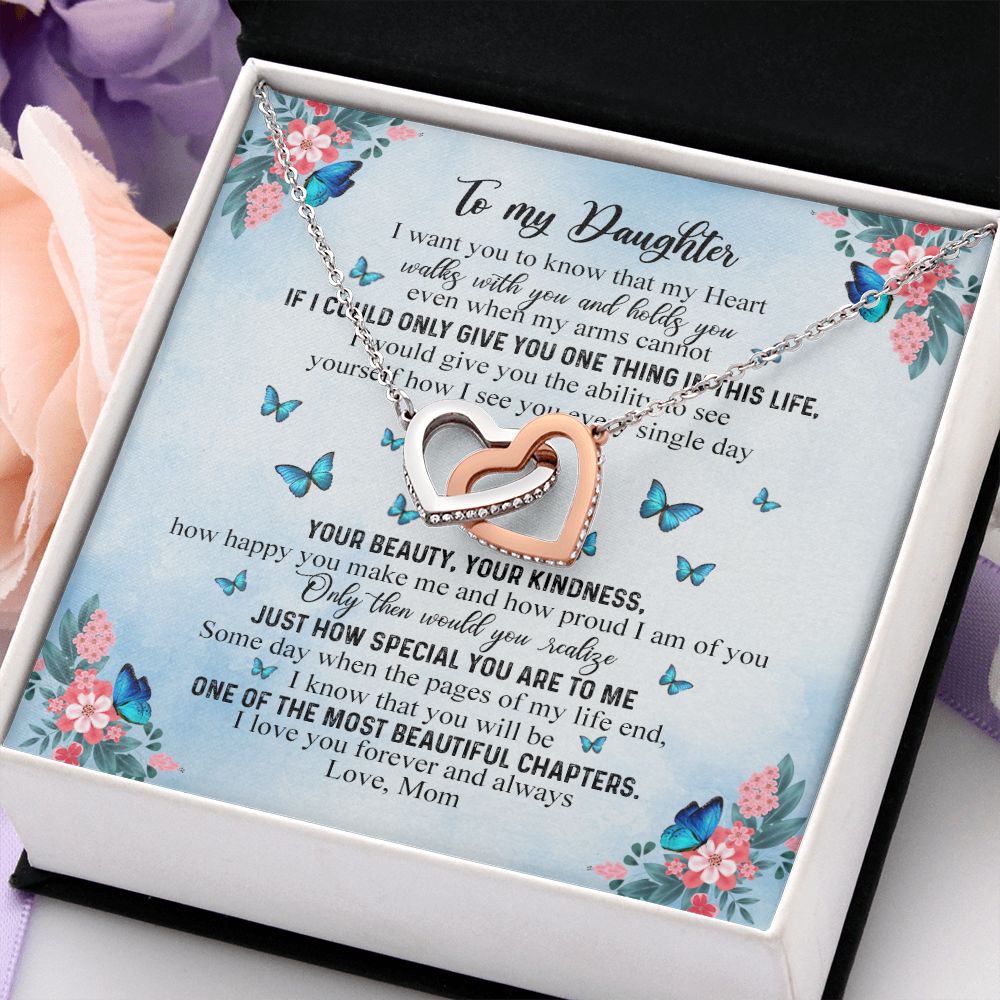 To My Daughter Gift From Mom Mother Day Gift For Daughter Jewelry for Daughter Interlocking Hearts Necklace