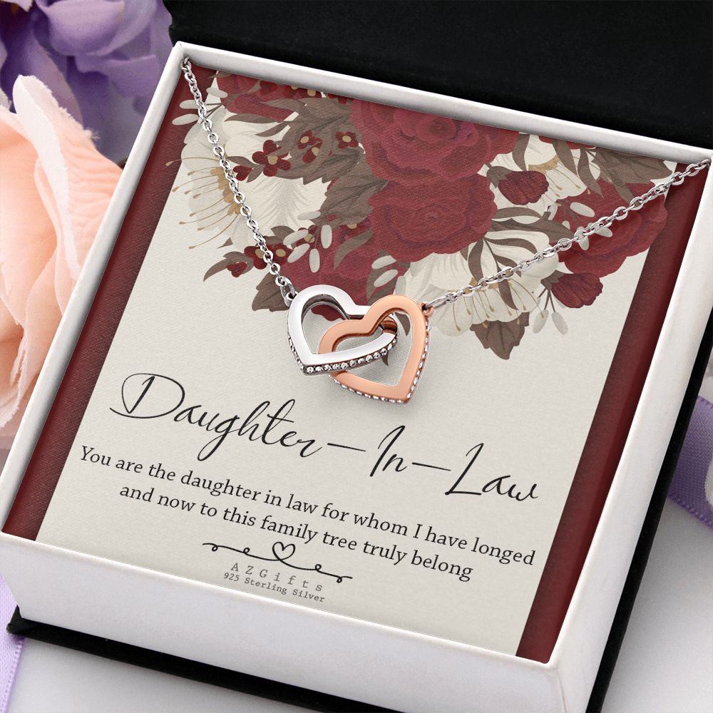 Daughter In Law Gifts Ideas, Daughter In Law Necklace, Gifts For Future Daughter In Law, Daughter In Law Birthday Gifts, Daughter-in-law Gifts From Mother In Law, Birthday Gifts For Daughter7 Interlocking Hearts Necklace