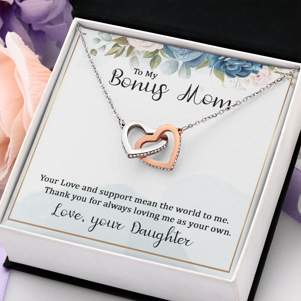 Mother Daughter Necklace as Daughter Gift from Mom, Mom Necklace as Christmas Gift for Mom from Son, Birthday Gift for Mother in Law Necklace, Bonus Mom Gifts for Step Mom Necklace6 Interlocking Hearts Necklace