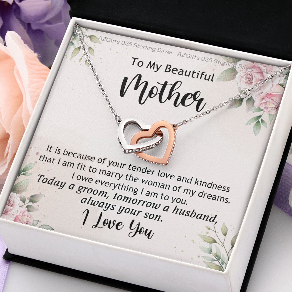 Mother Of The Groom Gift, Mother Of The Groom, Mother Of The Groom Gifts, Gift For Mother Of The Groom, Mother Of Groom Interlocking Hearts Necklace