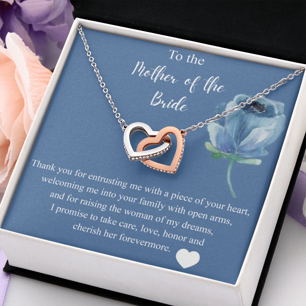 Mother Of The Bride Gift From Groom, Alluring Beauty Necklace, Future Mom Interlocking Hearts Necklace