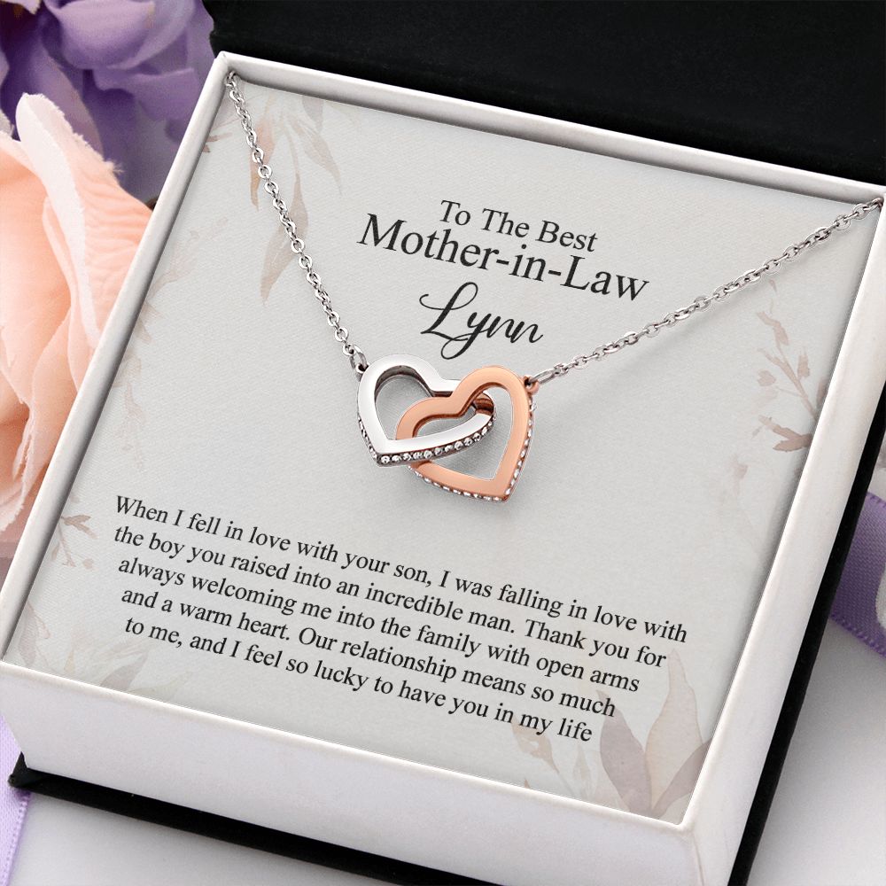 Mother in Law Necklace, Jewelry for Women, Future Mother in Law Gifts from Daughter in Law, Mother of Bride Gifts For Mother in Law, Birthday Gifts For Mother In Law From Daughter In Law4 Interlocking Hearts Necklace