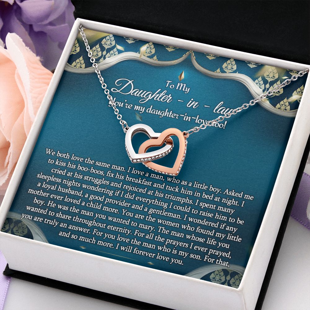 Daughter In Law Gifts Ideas, Daughter In Law Necklace, Gifts For Future Daughter In Law, Daughter In Law Birthday Gifts, Daughter-in-law Gifts From Mother In Law, Birthday Gifts For Daughter2 Interlocking Hearts Necklace