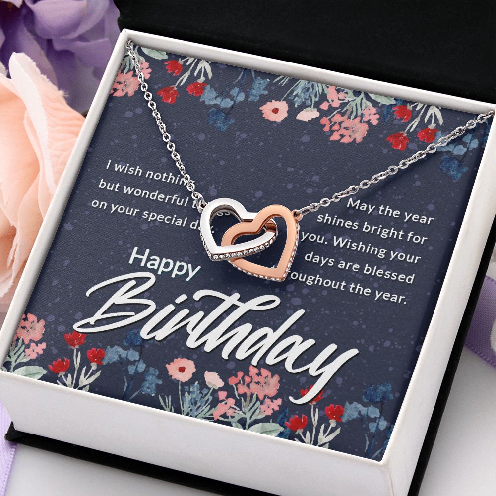 Mom Necklace Gifts for Mom from Daughter to Mom Gifts for Mothers Day from Daughter, To My Mom Necklace from Daughter to Mom Birthday Gifts Necklace with Message Card and Gift Box2230 Interlocking Hearts Necklace
