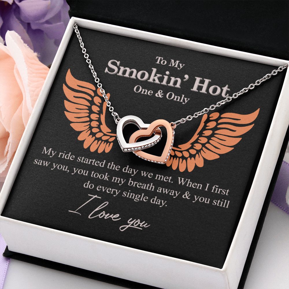 To My Smokin' Hot Necklace Gift One And Only - My Ride Started Alluring Necklace Interlocking Hearts Necklace