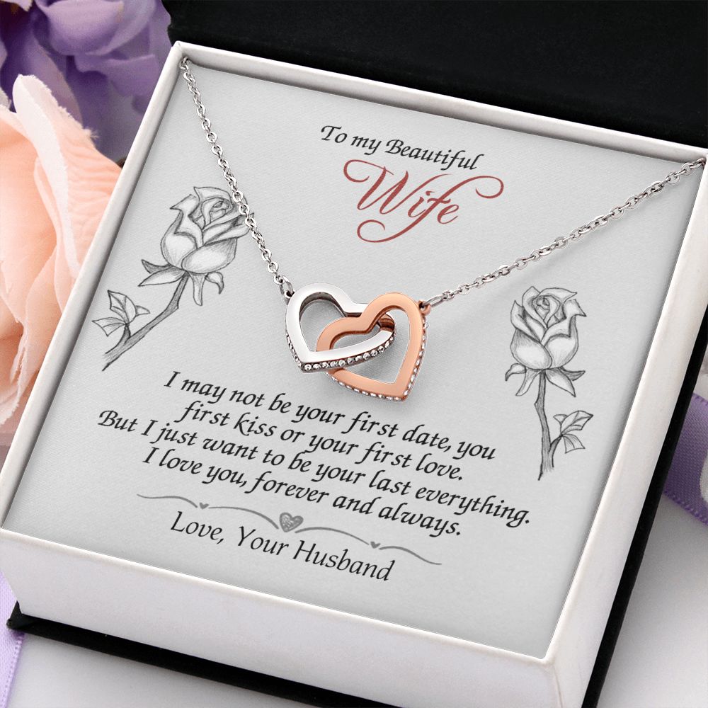 To My Beautiful Wife Necklace, Wedding Anniversary Jewelry For Women, Necklace For Wife from Husband, Gifts For Wife Birthday Gifts Necklace, Jewelry With Message Card In A Gift Box