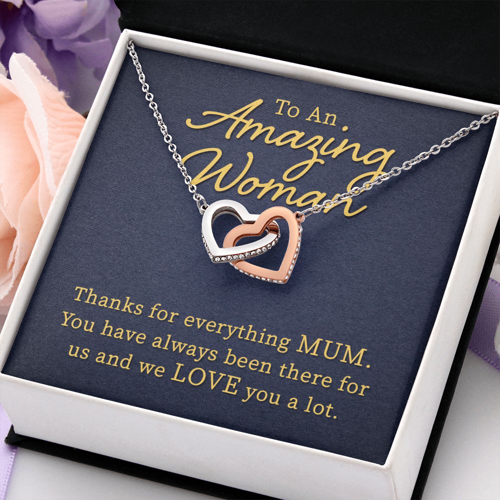 Birthday Gifts For Wife, To My Wife Necklace Gifts For Wife From Husband, To My Wife Jewelry For Women , To My Wife Necklace  from Husband Wedding Anniversary Present For Wife, Wife Jewelry Christmas 3 Interlocking Hearts Necklace