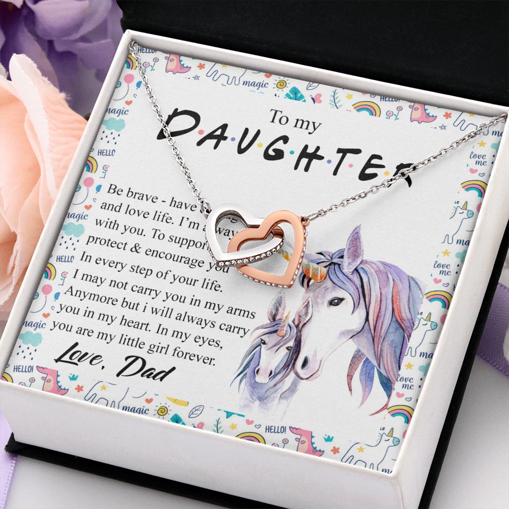 Mother Daughter Gift Ideas, To My Daughter Gift Necklace from Mom, Jewelry Pendant Present for Daughter, Birthday Christmas Gift Graduation Gifts for Daughters, Mother and Daughter Necklace 22 Interlocking Hearts Necklace