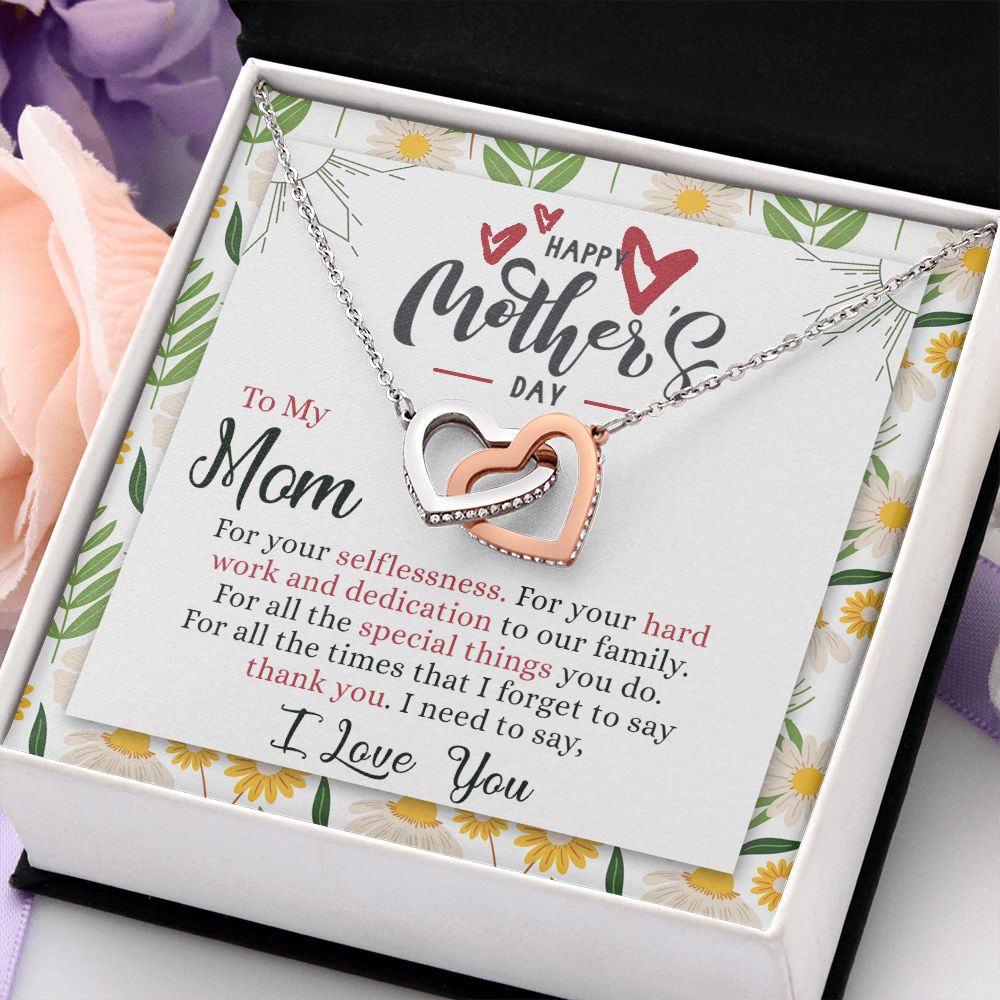 Mom Necklace Gift Best Mother Gifts From Kids  Mommy Gifts Mom Birthday Gift Children Jewelry Set Mother’s Day Gift For Her Interlocking Hearts Necklace