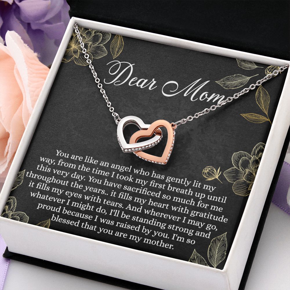 Mothers Day Gifts From Son Daughter Kids Gifts For Mom Birthday Unique Mothers Day Necklace Gift Idea Sentimental Mom Christmas Present Interlocking Hearts Necklace
