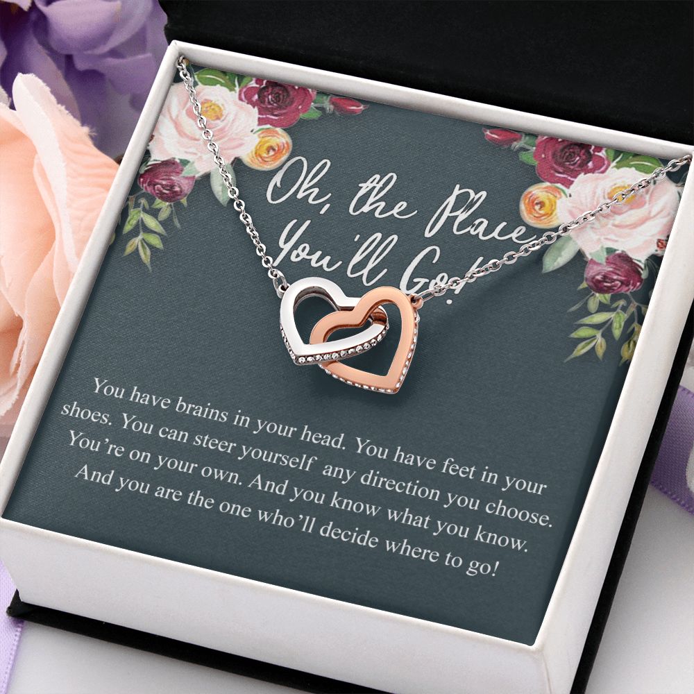 Best gift for her on graduation, Graduation Gifts Jewelry Congrats Graduation Pendants Gift For Daughter, Granddaughter, Niece, Sister Graduation Gift For Daughter Interlocking Hearts Necklace