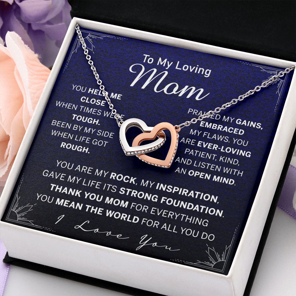 To My Mom Necklace, Gift For Mom, Mother's Day Gift from Daughter, Mom Jewelry Gift for Mothers Day, Birthday Gift for Mother, Moms Gift from Daughter Son, Necklace for Mom Mother Interlocking Hearts Necklace