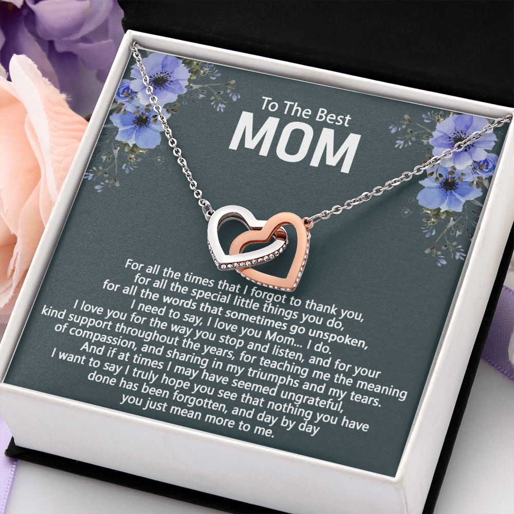 To The Best Mom Love Knot Necklace Gift For Mom On Mother's Day Interlocking Hearts Necklace