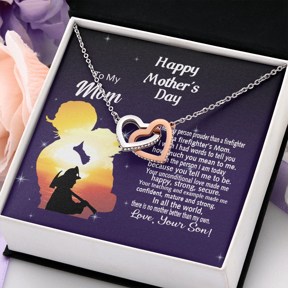 Mom Necklace Gifts for Mom from Daughter to Mom Gifts for Mothers Day from Daughter, To My Mom Necklace from Daughter to Mom Birthday Gifts Necklace with Message Card and Gift Box14 Interlocking Hearts Necklace