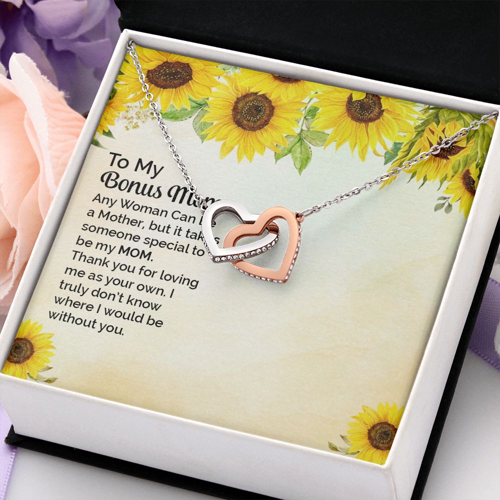 Mother Daughter Necklace as Daughter Gift from Mom, Mom Necklace as Christmas Gift for Mom from Son, Birthday Gift for Mother in Law Necklace, Bonus Mom Gifts for Step Mom Necklace3 Interlocking Hearts Necklace