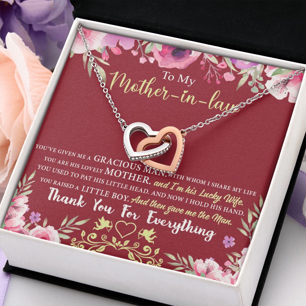 Mother in Law Necklace, Jewelry for Women, Future Mother in Law Gifts from Daughter in Law, Mother of Bride Gifts For Mother in Law, Birthday Gifts For Mother In Law From Daughter In Law7 Interlocking Hearts Necklace