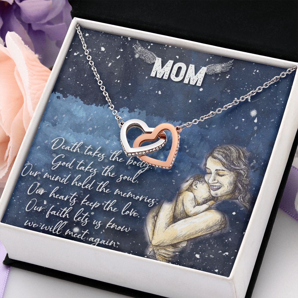 To My Mom Necklace Pendant Gift From Daughter Your Faith Lets Us Know With Message Card Gift For Mom Interlocking Hearts Necklace