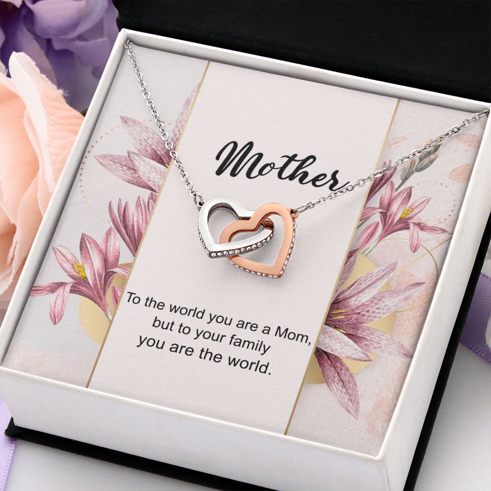 Mom Necklace Gifts for Mom from Daughter to Mom Gifts for Mothers Day from Daughter, To My Mom Necklace from Daughter to Mom Birthday Gifts Necklace with Message Card and Gift Box7 Interlocking Hearts Necklace